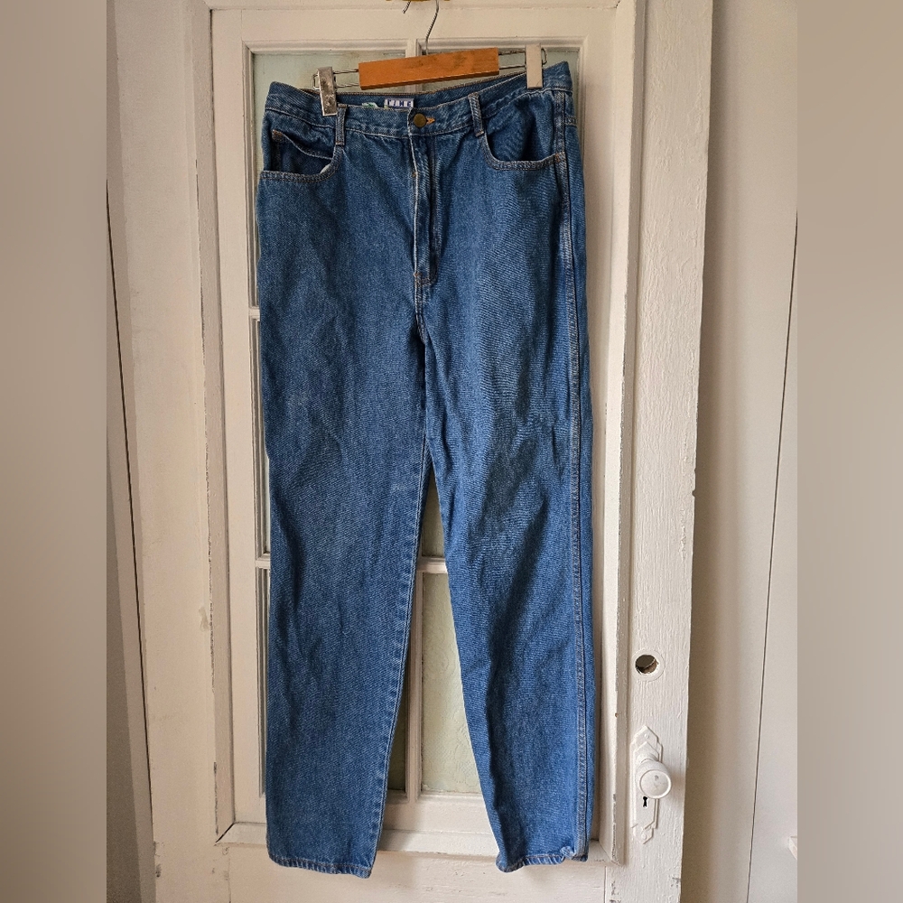 Fine Line Vintage 100% Cotton High-Waisted Mom Jeans Made in Taiwan Sz 34